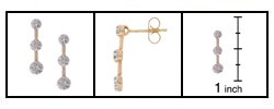 10k Gold 1/10ct TDW Diamond Three-Stone Earrings (M-O, I3)
