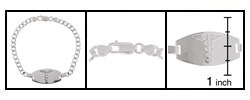 Italian Sterling Silver Engravable Medical ID Tag 8-inch Bracelet