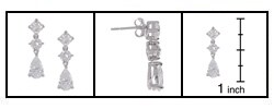 Sterling Silver CZ Drop Earrings