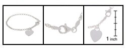 Sterling Silver Heart Style Children's Bracelet