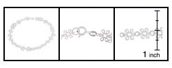 Italian Sterling Silver Flower Link Anklet