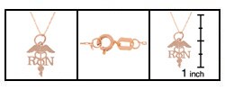 14k Gold Caduceus Nurse Charm and Chain