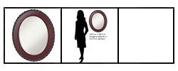 Imperial Rosewood Beveled Oval Wall Mirror