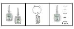 14k Gold 1/2ct Diamond Green Amethyst Earrings