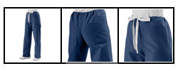 Unisex Reversible Navy Drawstring Scrub Pants