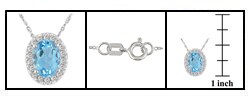 14-kt. White Gold 1/5-ct. Diamond Blue Topaz Pendant (case of 3)