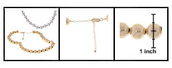 Sterling Silver/18k Gold 12mm Round Bead Necklace