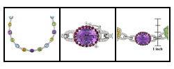14k White Gold 2ct Diamond Multi Gemstone Necklace