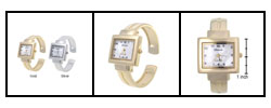 Geneva Platinum Square Case Polished Women's Watch