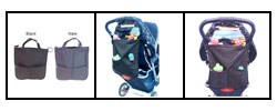 Daxx PVC Lined Stroller Tote w/ Zippered Opening