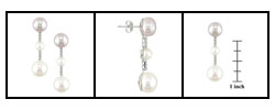 14k White Gold Diamond Cultured Freshwater Pearl Earrings