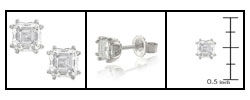 14k White Gold 1ct TDW Asscher Diamond Stud Earrin
