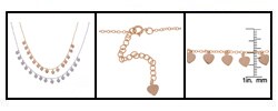 Sterling Silver/Goldtone Rolo Link Dangling Heart Necklace