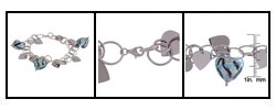 Silver Handmade Glass Bead Charm Bracelet