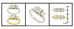 14k Gold 1 1/2ct TDW Diamond 3-stone Ring (H-I, SI1-SI2)