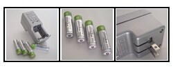 Uninex CV018 Plug-in Battery Charger with Four Rechargeable Batteries