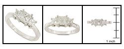 Platinum 1ct TDW Princess Diamond Three-Stone Engagement Ring (H-I, SI1-SI2)