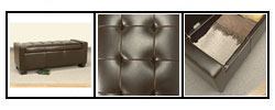 Tufted Leather Storage Bench Dark Brown
