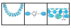 Sterling Silver and Turquoise Three-row Necklace (Case of 6)