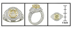 18k Two-tone Gold Fancy 3 3/4ct TDW GIA Certified Diamond Ring