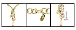 14k Three-tone Gold Charm Necklace