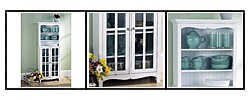 Window Pane Cabinet with Hutch