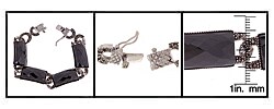 Sterling Silver Marcasite and Black Onyx Link Bracelet