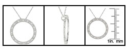10k White Gold 1/10ct TDW Round Diamond Circle Pendant (I-J/ I2-I3)