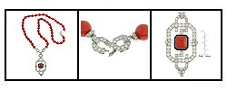 Platinum 8 1/5ct TDW Diamond Coral Bead Necklace