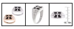 Men's 10k Gold Diamond & Onyx Cross Ring