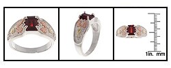 14-kt Black Hills Gold on Silver Garnet Ring