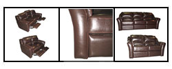 Chocolate Reclining Leather Sofa and Loveseat Set