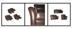 Chocolate Reclining Leather Sofa, Loveseat, and Rocker Chair
