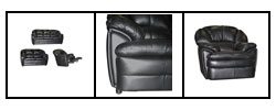 Black Leather Sofa, Loveseat, and Rocker/ Recliner