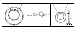 Sterling Silver 1/8ct Diamond Two Circle Pendant