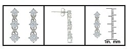 Sterling Silver CZ Journey Earrings