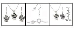 Sterling Silver Angel Necklace and Earrings Set