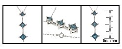 14k Gold 1ct Princess Blue Diamond Drop Pendant (I2-I3)
