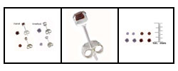 Sterling Silver Amethyst or Garnet Earrings