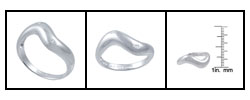 Sterling Silver Curve Ring with Gem Set Diamond