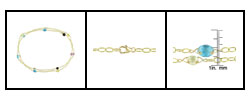 14k Yellow Gold Multiple Gemstone 33-inch Necklace