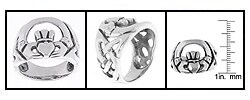 Sterling Silver Large Celtic Claddagh Ring