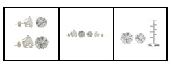 Sterling Silver CZ Earring Set (12 mm/ 10 mm )