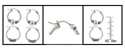 Sterling Silver Bali Style Hoop Earring Set