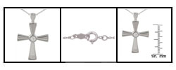 Sterling Silver CZ Cross Necklace