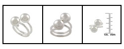 Sterling Silver Bypass Style Ball Fashion Ring