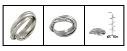 Stainless Steel Rolo Ring with CZ Accents