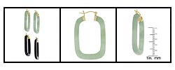 14k Gold Jade Round Elongated Earring