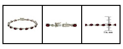 Sterling Silver Diamond Accent Garnet Bracelet