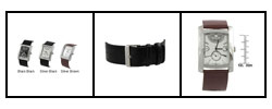 Geneva Platinum Men's Rectangle Face Watch